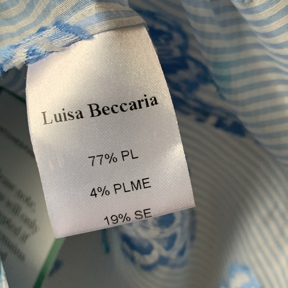 BRAND NEW Luisa Beccaria blue flower Printed Chiffon Blouse - Picture 8 of 12